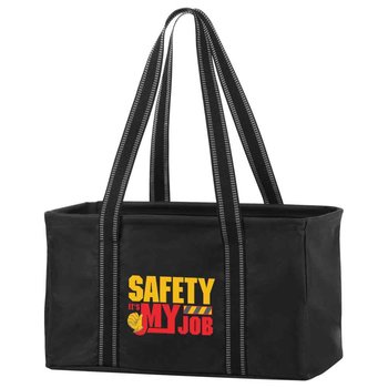 Workplace Safety Black Utility Tote - Personalization Available from Positive Promotions