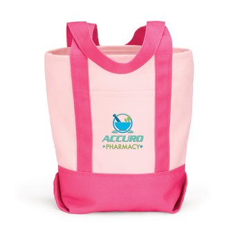 Breast Cancer Awareness Cotton Canvas Market Tote Bag - Personalization Available from Positive Promotions