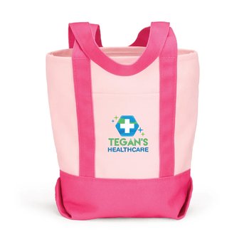 Breast Cancer Awareness Cotton Canvas Market Tote Bag - Embroidered Personalization Available from Positive Promotions