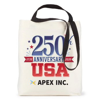 USA 250th Anniversary USA Venice Dual Carry Handle Reusable Cotton Tote Bag - Personalization Available from Positive Promotions