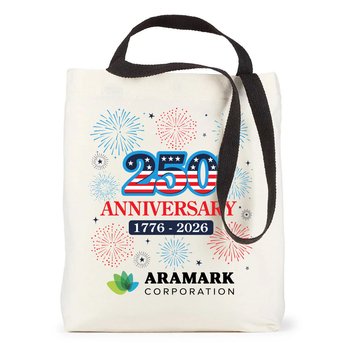 USA 250th Anniversary Fireworks Venice Dual Carry Handle Reusable Cotton Tote Bag - Personalization Available from Positive Promotions
