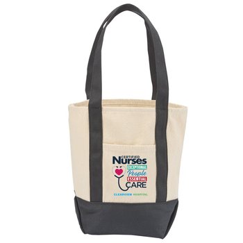 Certified Nurses Black Cotton Canvas Market Tote Bag - Personalization Available from Positive Promotions