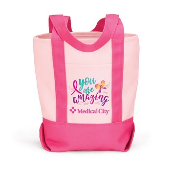 You Are Amazing Cotton Canvas Market Tote Bag - Personalization Available from Positive Promotions