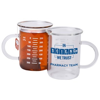 In Science We Trust: Pharmacy Team Glass Beaker Mug 14 oz. from Positive Promotions