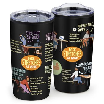 Desk Stretches At Work Teton Stainless-Steel Tumbler 20-Oz. from Positive Promotions