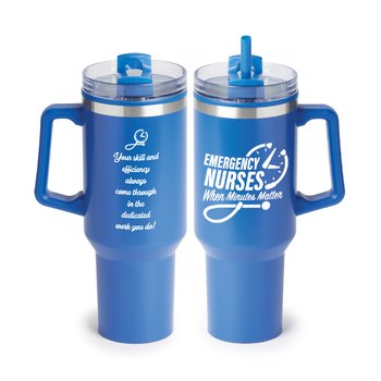 Emergency Nurses: When Minutes Matter Epic Stainless-Steel/Plastic-Lined Tumbler 40 oz. With Handle from Positive Promotions