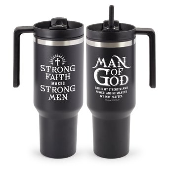 Man of God Quencher Stainless-Steel/Plastic-Lined Tumbler 40 oz. With Handle from Positive Promotions
