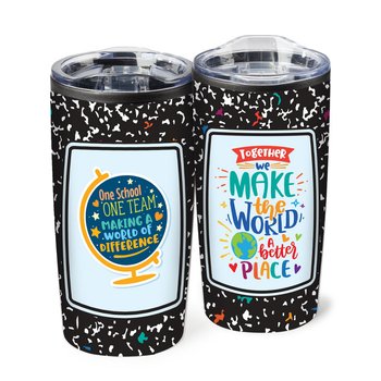 One School, One Team Making a World of Difference Teton Stainless-Steel Tumbler 20 oz. from Positive Promotions