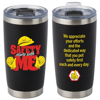 Safety Starts WIth Me Templock Stainless-Steel Vacuum-Insulated Tumbler 20 oz. from Positive Promotions