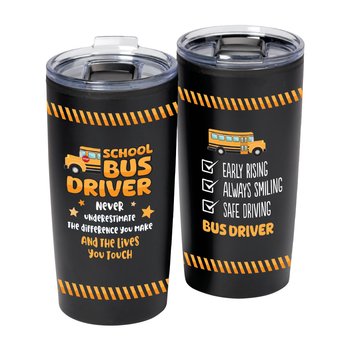Never Underestimate a School Bus Driver Teton Stainless-Steel Tumbler 20 oz. from Positive Promotions