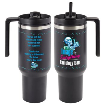 Radiology Team: Image Is Everything Quencher Stainless-Steel/Plastic-Lined Tumbler 40 oz. With Handle from Positive Promotions