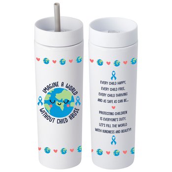 Imagine a World Without Child Abuse Canyon 2-in-1 Tumbler & Sipper 16 oz. from Positive Promotions