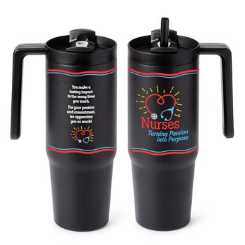 Nurses: Turning Passion Into Purpose HydroSip Double-Wall Stainless Vacuum-Insulated Tumbler 30 oz. With Handle from Positive Promotions