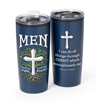Men: Fueled by Faith, Guided by Prayer Teton Stainless-Steel Tumbler 20 oz. from Positive Promotions