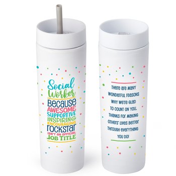 Social Worker Job Title Canyon 2-in-1 Tumbler & Sipper 16 oz. from Positive Promotions