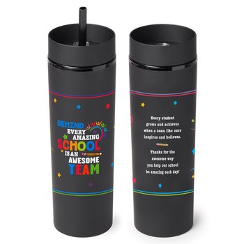 Behind Every Amazing School Is an Awesome Team Canyon 2-in-1 Tumbler & Sipper 16 oz. from Positive Promotions