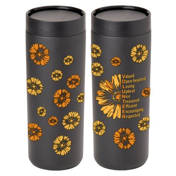 Volunteer Acrostic 360° Sipper Push & Sip Double-Wall Stainless-Steel Vacuum-Insulated Spill-Proof Tumbler 18 oz. from Positive Promotions