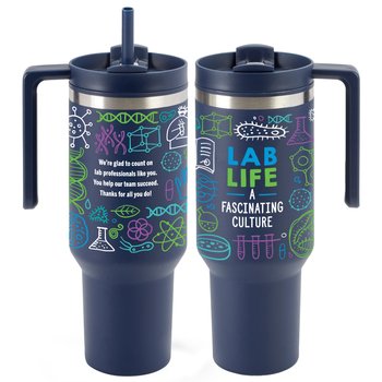 Lab Life Quencher SS/Plastic-Lined Tumbler With Handle 40-Oz. from Positive Promotions