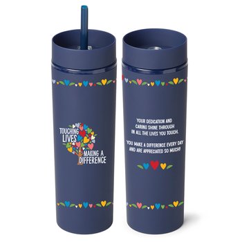 Touching Lives, Making a Difference Canyon 2-in-1 Tumbler & Sipper 16 oz. from Positive Promotions