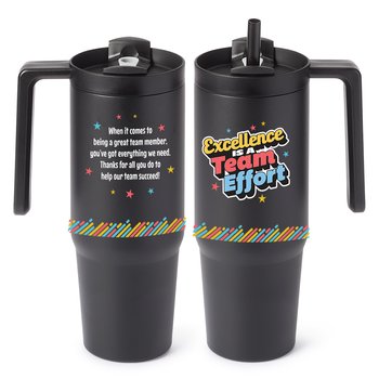 Excellence Is a Team Effort HydroSip Double-Wall Stainless Vacuum-Insulated Tumbler 30 oz. With Handle from Positive Promotions