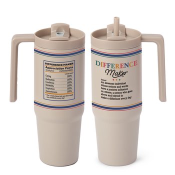 Difference Maker HydroSip Double-Wall Stainless Vacuum-Insulated Tumbler 30 oz. With Handle from Positive Promotions