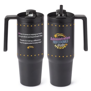 Administrative Professionals: Behind the Scenes Heroes HydroSip Double-Wall Stainless Vacuum-Insulated Tumbler 30 oz. With Handle from Positive Promotions