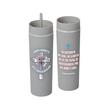 A Man's Journey Is Best Traveled With God Canyon 2-in-1 Tumbler & Sipper 16 oz. from Positive Promotions
