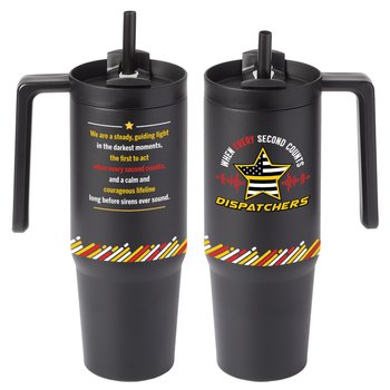 Dispatchers: When Every Second Counts HydroSip Double-Wall Stainless Vacuum-Insulated Tumbler 30 oz. With Handle from Positive Promotions