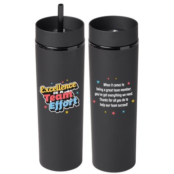 Excellence Is A Team Effort Canyon 2-In-1 Tumbler & Sipper from Positive Promotions