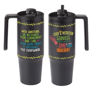 Food Services Hydrosip Double-Wall Stainless Steel Vacuum Insulated Tumbler 30-Oz. With Handle from Positive Promotions