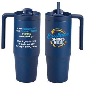 Excellence Shines Through In All You Do HydroSip Double-Wall Stainless Vacuum-Insulated Tumbler 30 oz. With Handle from Positive Promotions