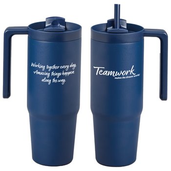 Teamwork Makes The Dream Work HydroSip Double-Wall Stainless Vacuum-Insulated Tumbler 30 oz. With Handle from Positive Promotions