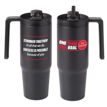 One Team, One Goal, No Limits HydroSip Double-Wall Stainless Vacuum-Insulated Tumbler 30 oz. With Handle from Positive Promotions