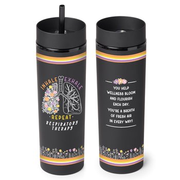 Inhale, Exhale, Repeat: Respiratory Therapy Canyon 2-in-1 Tumbler & Sipper 16 oz. from Positive Promotions