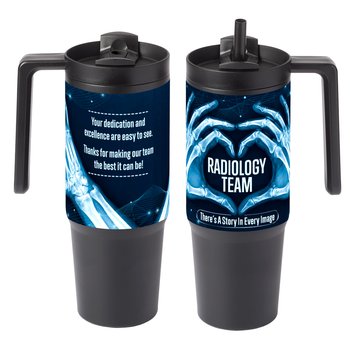 Radiology Team: There's A Story In Every Image HydroSip Double-Wall Stainless Vacuum-Insulated Tumbler 30 oz. With Handle from Positive Promotions