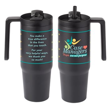 Case Managers: People Are Our Purpose HydroSip Double-Wall Stainless Vacuum-Insulated Tumbler 30 oz. With Handle from Positive Promotions