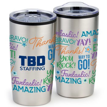 Colorblast 360&deg; Many Ways Of Praise Teton Stainless Steel Tumbler 20-oz. - Personalization Available from Positive Promotions