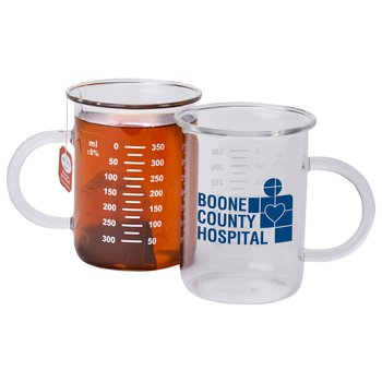 Glass Beaker Mug 14 oz. - One-Color Personalization Available from Positive Promotions
