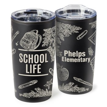 School Life Teton Stainless-Steel Tumbler 20 oz. - One-Color Personalization Available from Positive Promotions