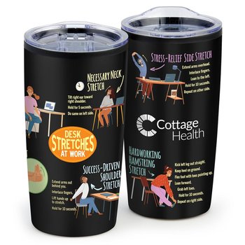 Desk Stretches At Work Teton Stainless-Steel Tumbler 20-Oz. - Personalization Available from Positive Promotions