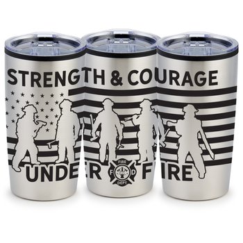 Strength & Courage Under Fire Teton Stainless-Steel Tumbler 20-Oz. from Positive Promotions