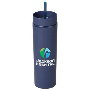 Navy Canyon 2-in-1 Tumbler & Sipper 16-Oz. - Personalization Available from Positive Promotions