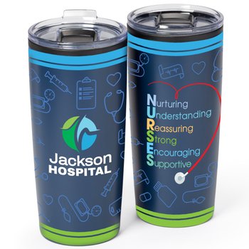 Nurses Acrostic ColorBlast 360° Teton Stainless-Steel Tumbler 20-Oz. - Personalization Available from Positive Promotions
