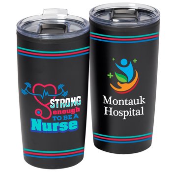 Strong Enough to Be a Nurse ColorBlast 360° Teton Stainless-Steel Tumbler 20-Oz. - Personalization Available from Positive Promotions