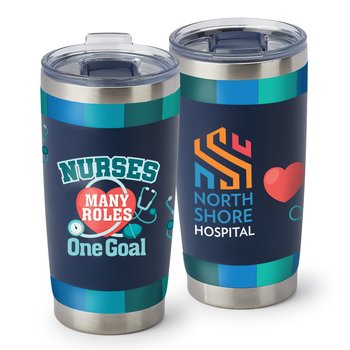 Nurses: Many Roles, One Goal Navy Templock Stainless-Steel Vacuum-Insulated Tumbler 20 oz. - Personalization Available from Positive Promotions