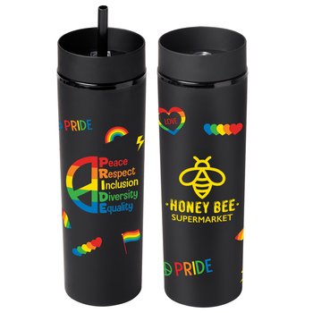 PRIDE Acrostic Canyon 2-in-1 Tumbler & Sipper 16 oz. - One-Color Personalization Available from Positive Promotions