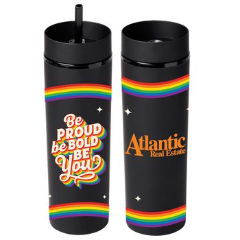 Be Proud. Be Bold. Be You. Canyon 2-in-1 Tumbler & Sipper 16 oz. - One-Color Personalization Available from Positive Promotions