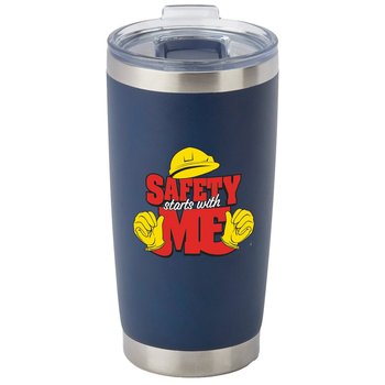 Workplace Safety Navy Templock Stainless-Steel Vacuum-Insulated Tumbler 20 oz. - Personalization Available from Positive Promotions