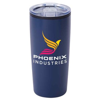 Workplace Safety Navy Teton Stainless-Steel Tumbler 20 oz. - Personalization Available from Positive Promotions
