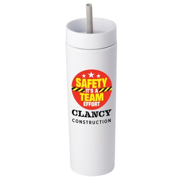 Workplace Safety White Canyon 2-in-1 Tumbler & Sipper 16 oz. - Personalization Available from Positive Promotions